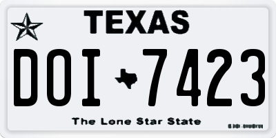 TX license plate DOI7423