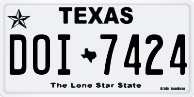 TX license plate DOI7424