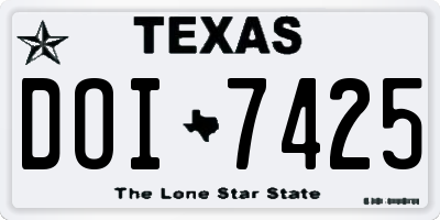 TX license plate DOI7425