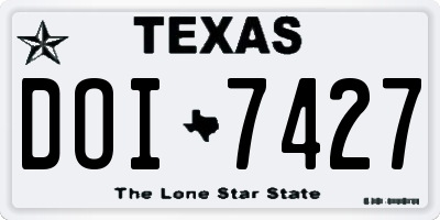 TX license plate DOI7427