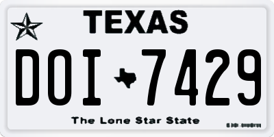 TX license plate DOI7429