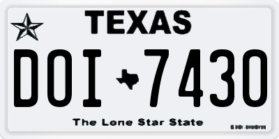 TX license plate DOI7430