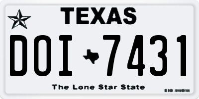 TX license plate DOI7431