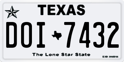 TX license plate DOI7432