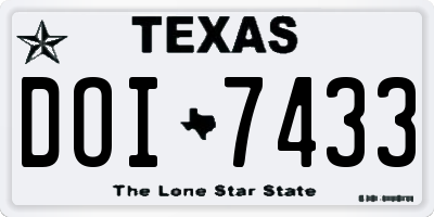 TX license plate DOI7433