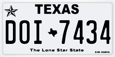 TX license plate DOI7434