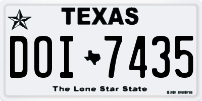 TX license plate DOI7435