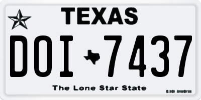 TX license plate DOI7437