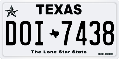 TX license plate DOI7438