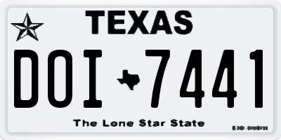 TX license plate DOI7441