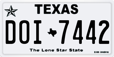 TX license plate DOI7442