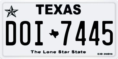 TX license plate DOI7445