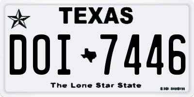 TX license plate DOI7446