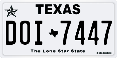 TX license plate DOI7447