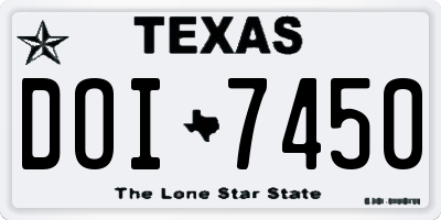 TX license plate DOI7450