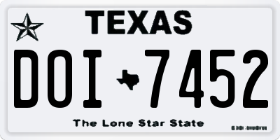 TX license plate DOI7452