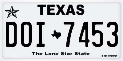 TX license plate DOI7453