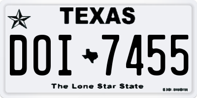 TX license plate DOI7455