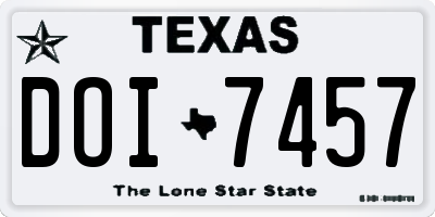 TX license plate DOI7457
