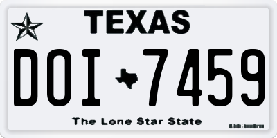 TX license plate DOI7459