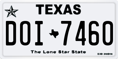 TX license plate DOI7460