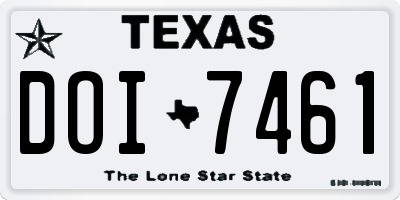 TX license plate DOI7461