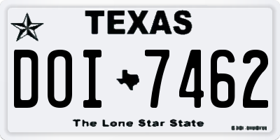 TX license plate DOI7462