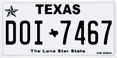 TX license plate DOI7467