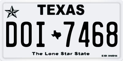 TX license plate DOI7468