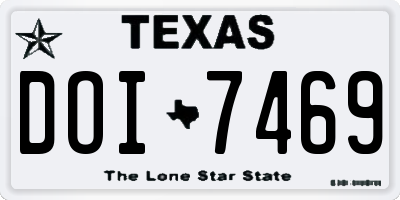 TX license plate DOI7469