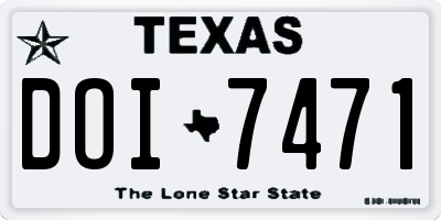 TX license plate DOI7471