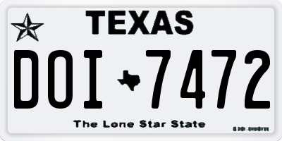 TX license plate DOI7472