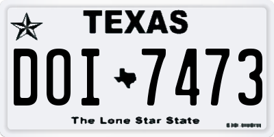 TX license plate DOI7473