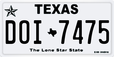 TX license plate DOI7475