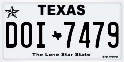 TX license plate DOI7479