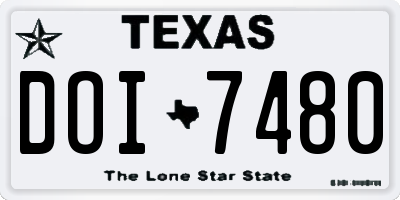 TX license plate DOI7480