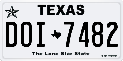 TX license plate DOI7482