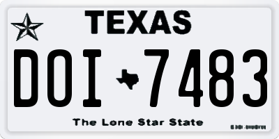 TX license plate DOI7483