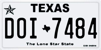 TX license plate DOI7484