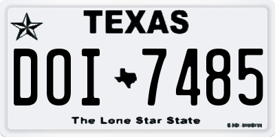 TX license plate DOI7485