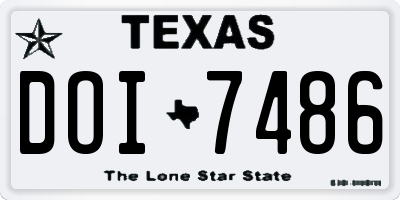 TX license plate DOI7486