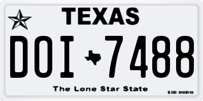 TX license plate DOI7488