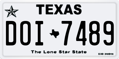 TX license plate DOI7489