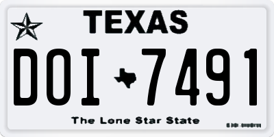 TX license plate DOI7491