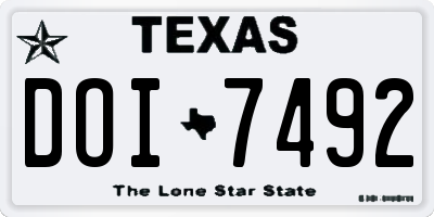 TX license plate DOI7492