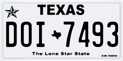 TX license plate DOI7493