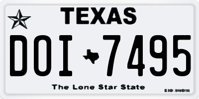 TX license plate DOI7495