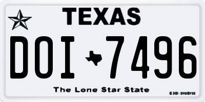 TX license plate DOI7496