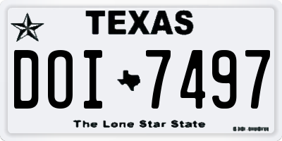 TX license plate DOI7497