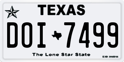 TX license plate DOI7499